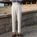 Straight leg slim fit suit trousers in polyester blend fabric for business formal wear