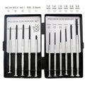 TH-6177 11-piece clock repair screwdriver set with crosshead and flathead bits.
