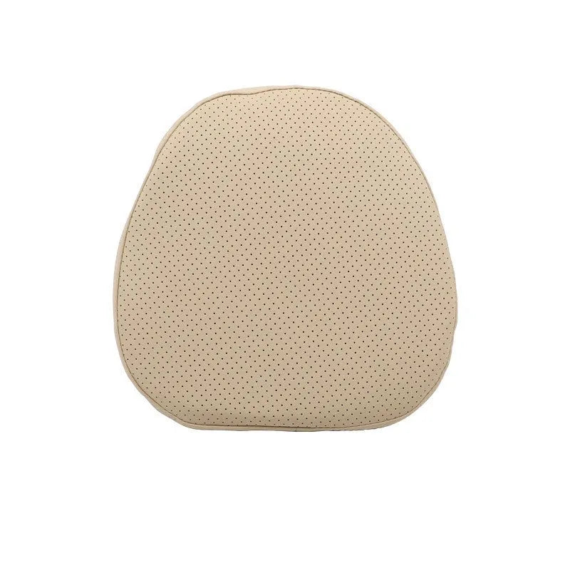Volvo car headrest, neck pillow, and lumbar support cushion set in a minimalist design on a car seat