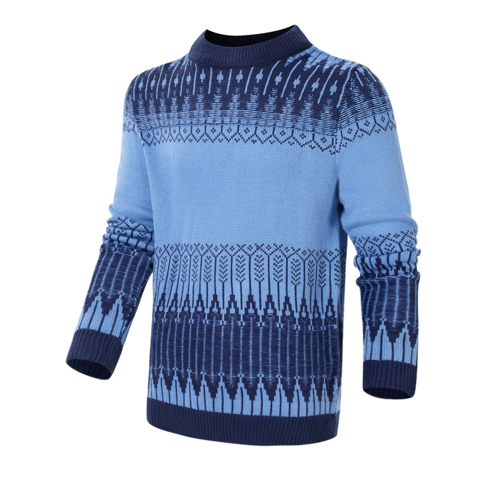 Men's ribbed knit sweater in regular fit with crew neck and long sleeves