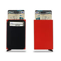 Aluminium alloy metal credit card holder with frosted finish, shown in silver colour.