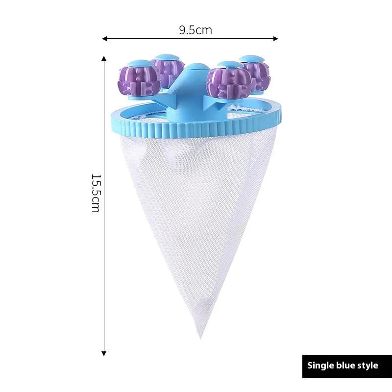 Universal washing machine hair filter screen in blue colour made from PP TPR polyester material