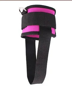 Cotton foot rope ankle strap with thickened diving cotton, quality Velcro, and steel buckle for leg training in black