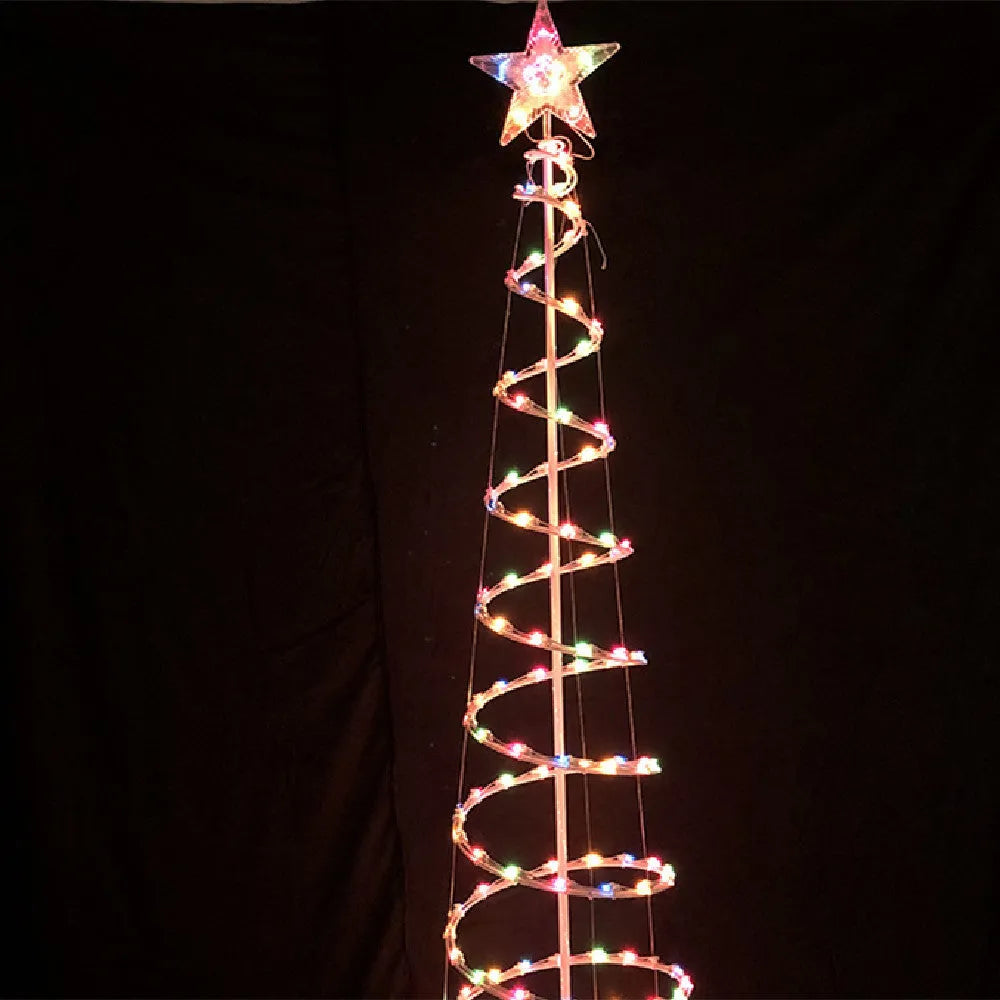 6-foot tall foldable LED spiral Christmas tree light with remote control for indoor and outdoor holiday decoration