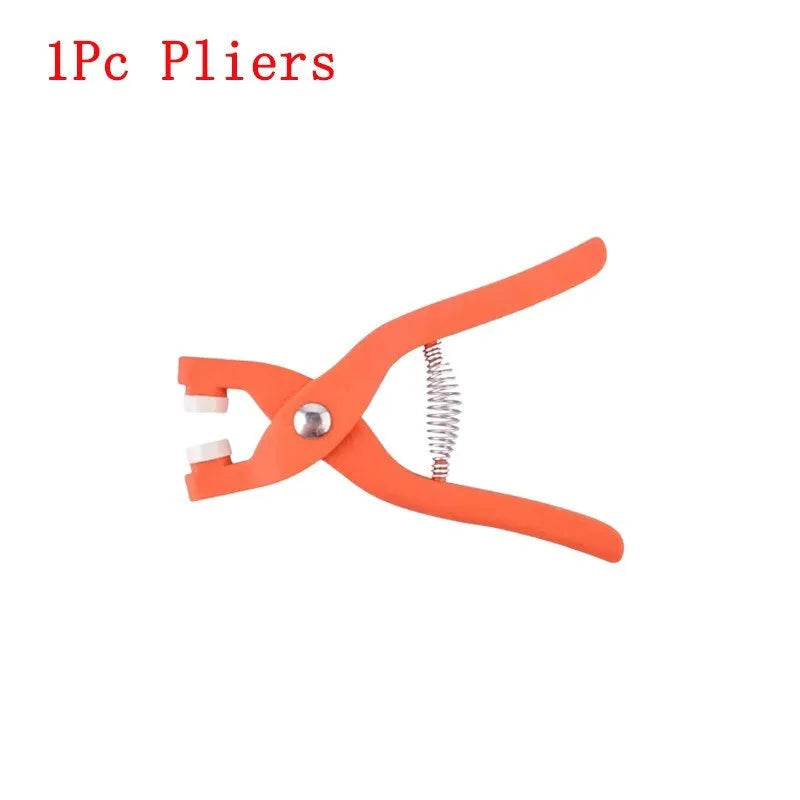 Stainless steel five-claw clasp no-sew button for children's clothing with pliers, 9.5mm size.