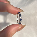 Women's crown-shaped inlaid ring in sapphire blue, ruby red or emerald green, US sizes 4 to 10