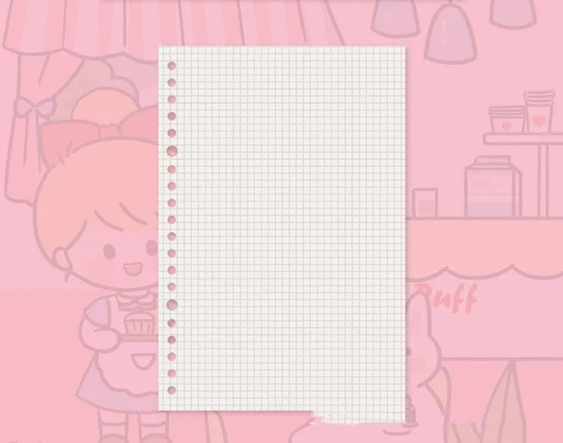 B5 and A5 loose leaf notebook refill paper with grid, Cornell, and lined ruling options