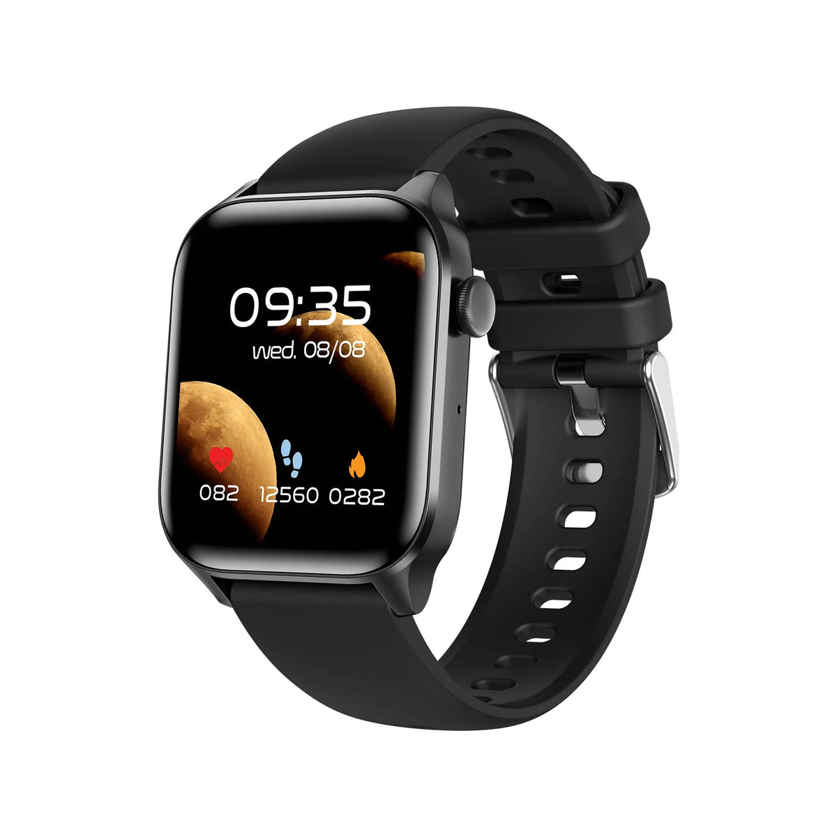 Smart watch with TFT screen, heart rate and blood oxygen monitoring, IP67 waterproofing, black or pink silicone or Milan steel strap