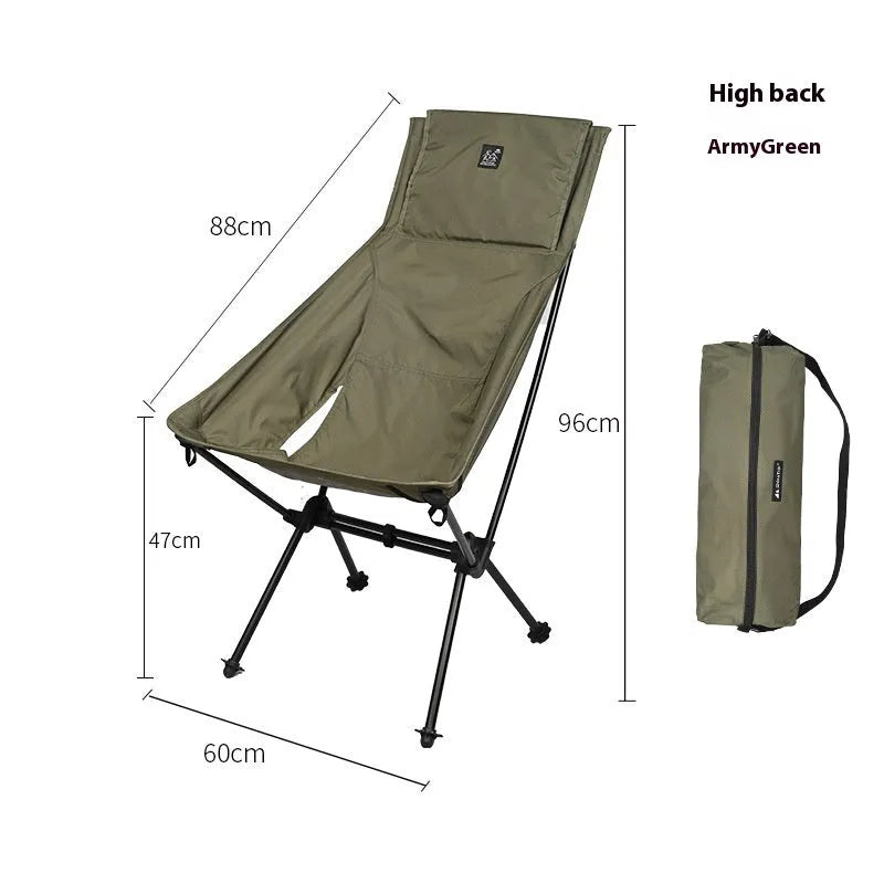 Aluminium alloy foldable moon chair with Oxford cloth seat in outdoor setting