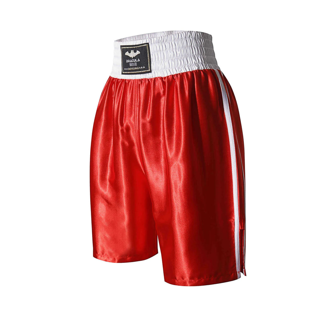 Professional Sanda fighting shorts in black and red double-layer nylon fabric unisex design size L