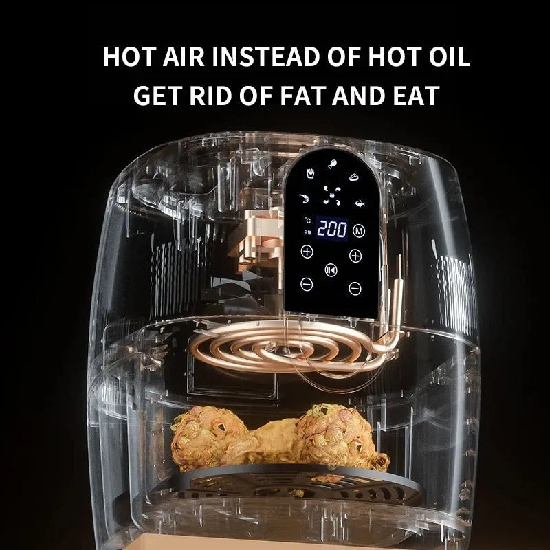 Home Fashion Simple Touch Screen Air Fryer in black with 4.5L capacity and digital control panel