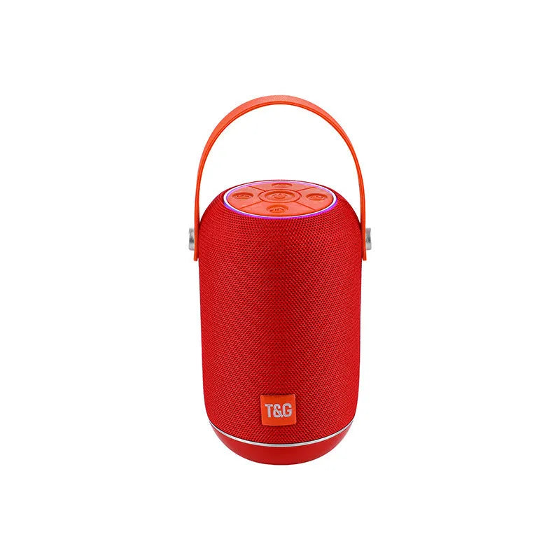 TG107 fabric Bluetooth portable speaker in blue colour with front relief spinning wheel design