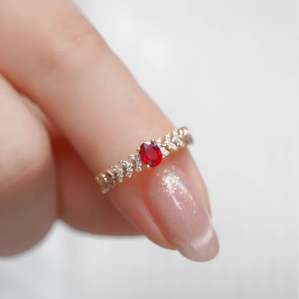 S925 sterling silver leaf ring for women in yellow gold tone, US sizes 6 to 10