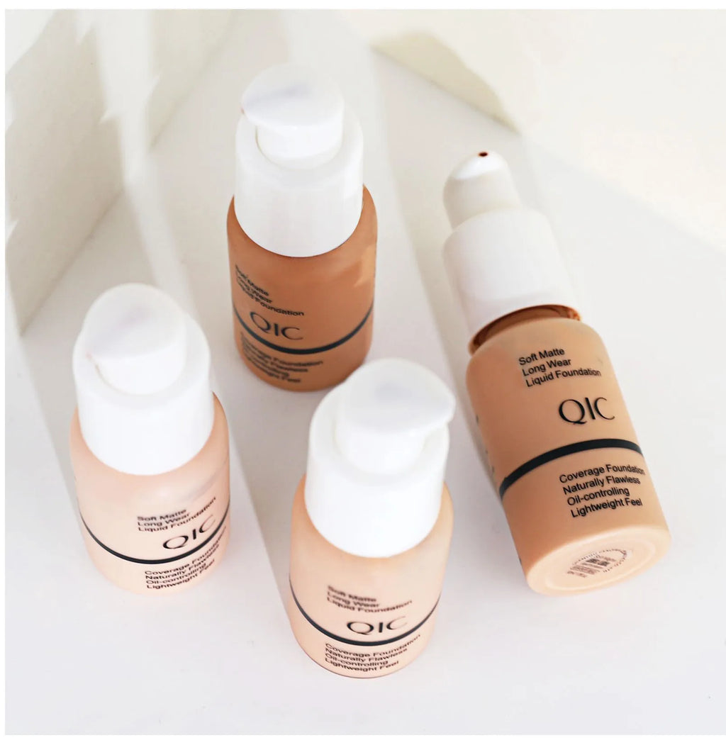 Concealer liquid foundation 30ml in five shades Porcelain Nude Warm Peach Buff Beige Sand for brightening and oil control