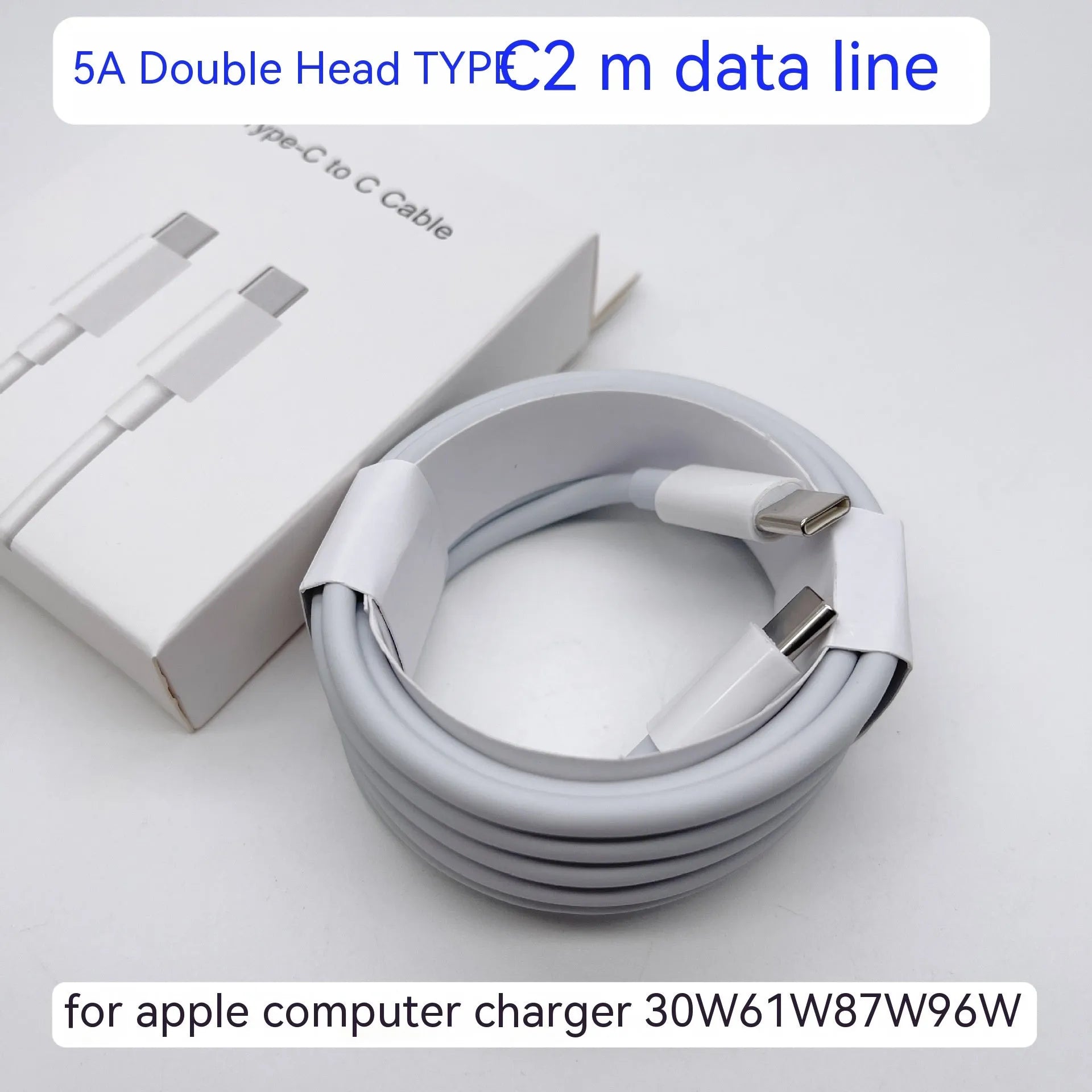 61W USB-C laptop charger with international UK EU US AU plugs measuring 7x7x3cm