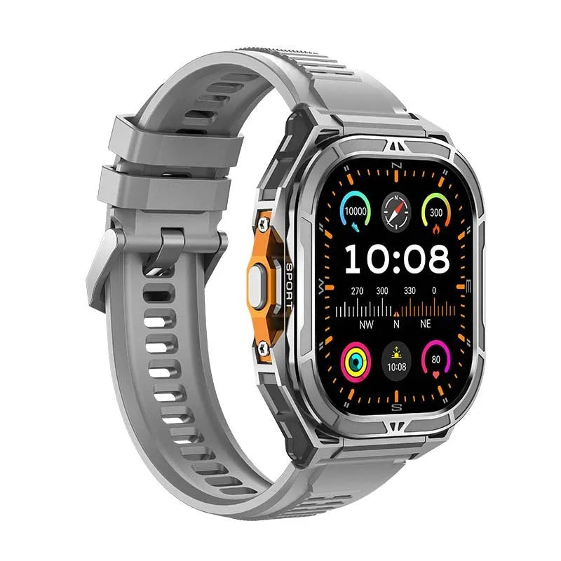 X5 smart watch in black with AMOLED display showing health metrics on wrist