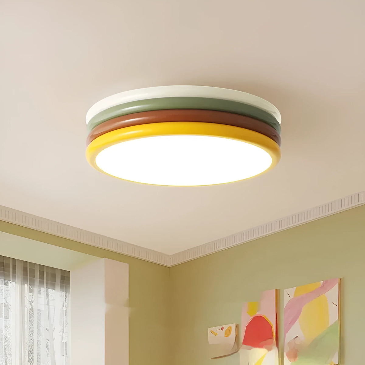 French cream style Nordic ceiling lamp for bedroom and study, 30cm 40cm 50cm, 220V