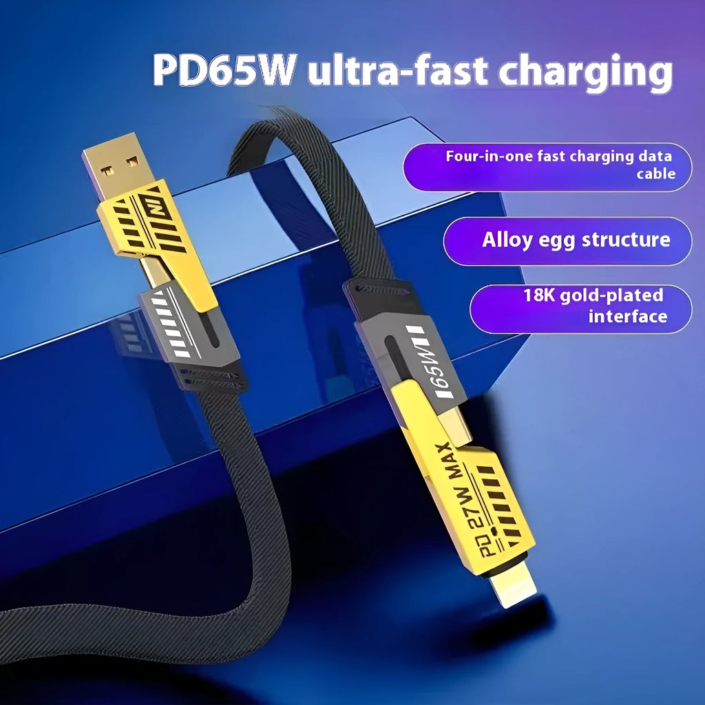 Fast charging data cable for Android phone with zinc alloy connector in 1M length, available in deep black colour