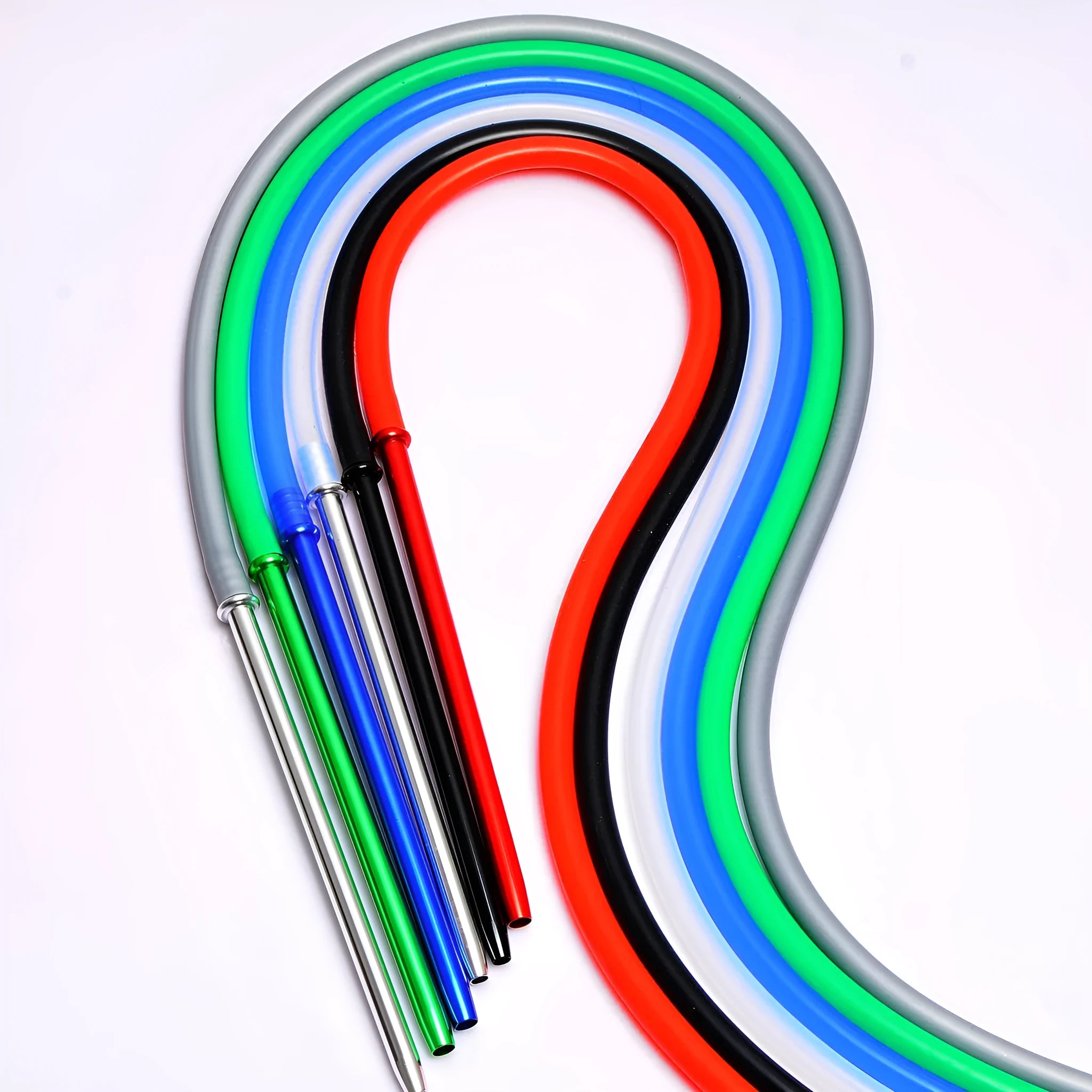 Silicone hookah hose with aluminium fittings in choice of six colours