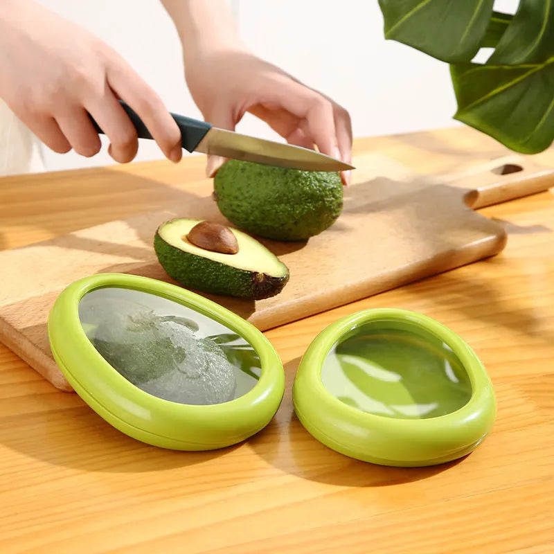 Oval plastic crisper with transparent TPU or silicone film cover for vegetables and fruit, shown in yellow, red, green or brown