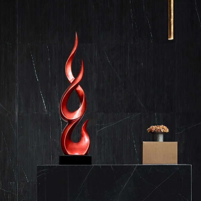 Large modern festival high-rise ornament in resin plastic with metallic gold finish