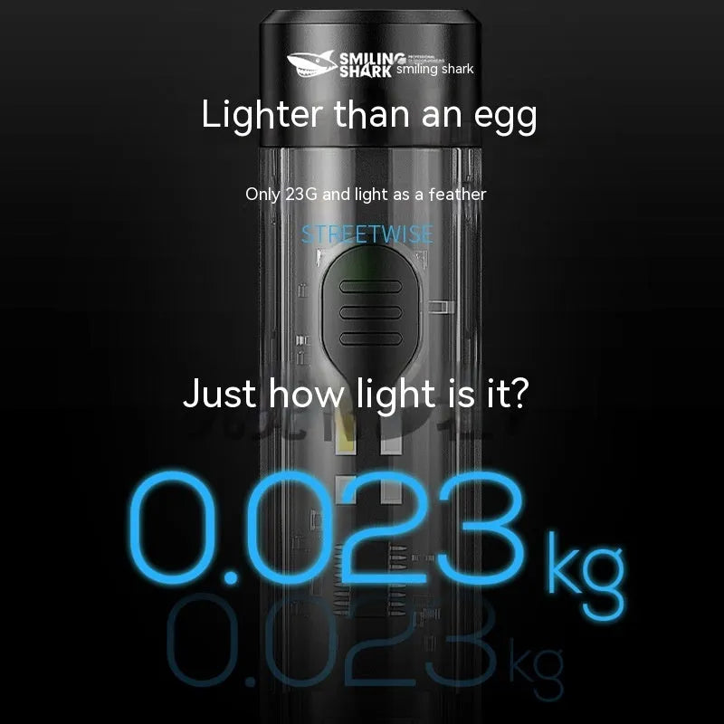 Black portable outdoor flashlight with USB charging cable
