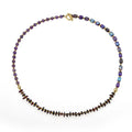 Purple amethyst and garnet geometric round beads stone bracelet with manual processing