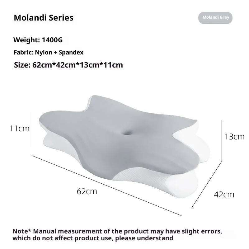 Dedicated Sleep Home slow rebound memory foam contour neck pillow in budding green colour, 62x42x11x13cm