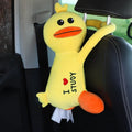 Plush car seat back-mounted tissue box holder with animal design