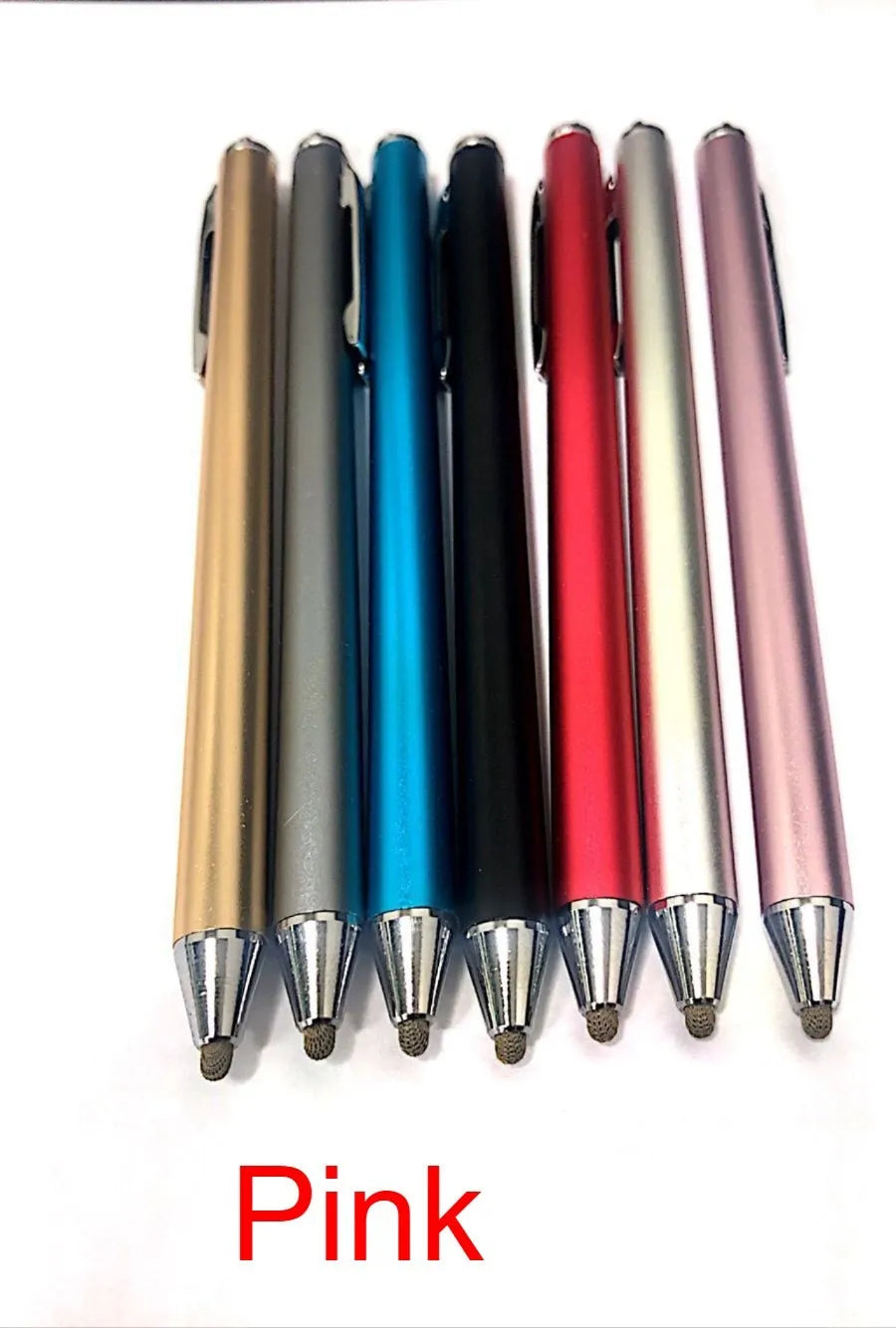Black metal stylus with a fine 1.4mm tip for precise drawing on a smartphone screen.