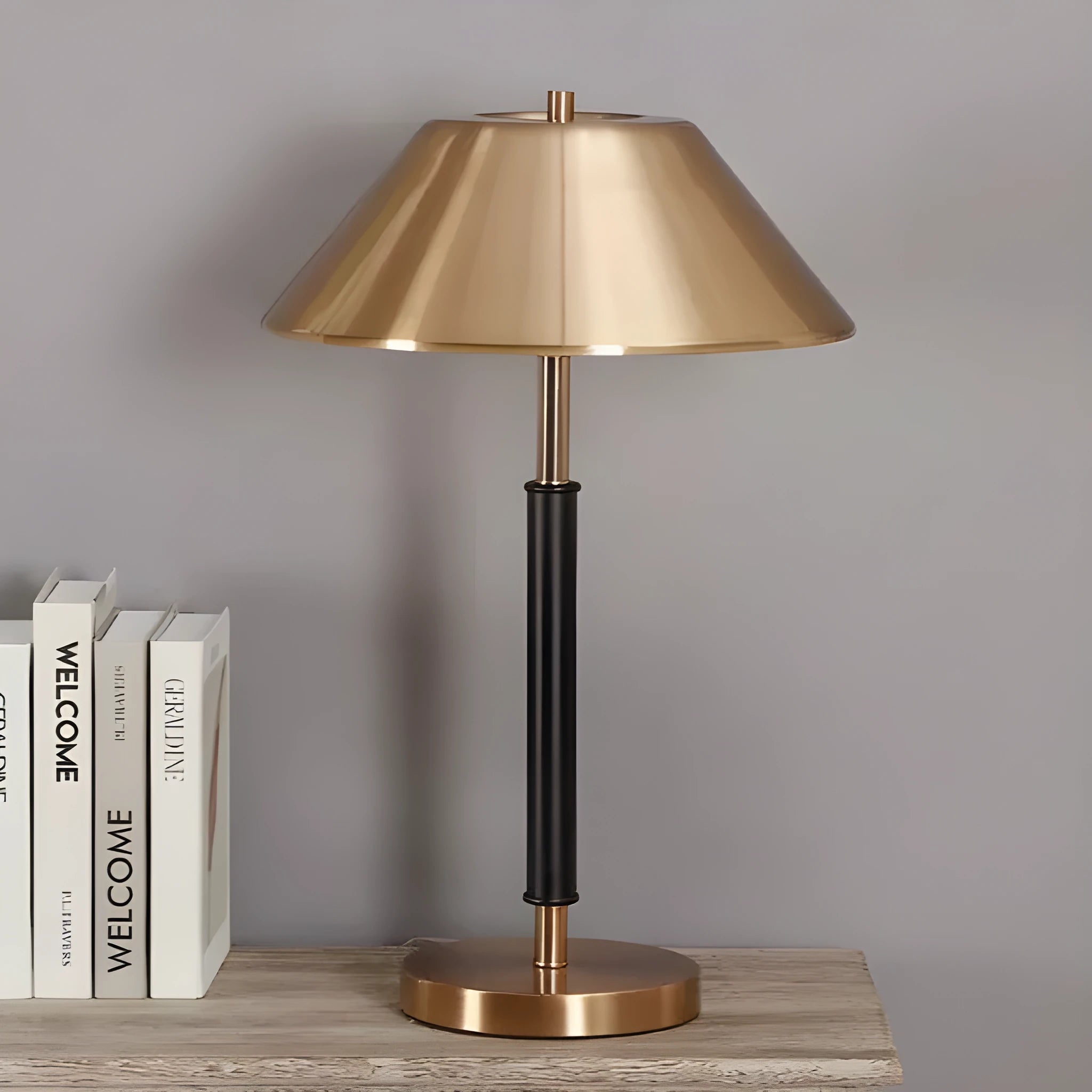Nordic designer metal bedside lamp antique copper finish model room study living room