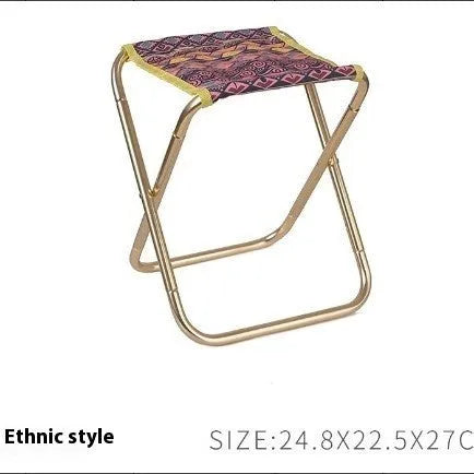 Black aluminium alloy folding camp stool shown in open and folded positions.