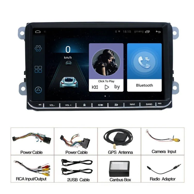 Android 12 2 Din car radio with 7-inch touchscreen for Nissan Qashqai and Juke dashboard