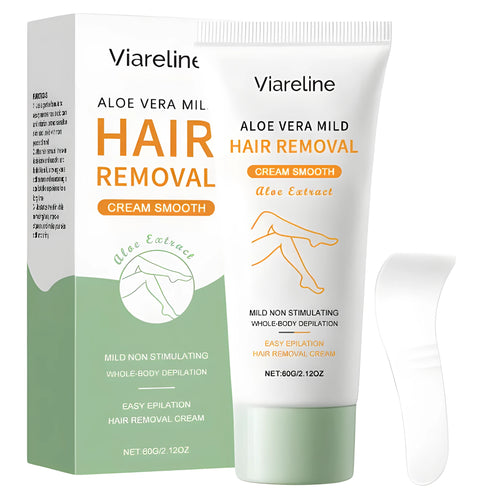 Aloe vera moisturising hair removal cream tube for body depilation.