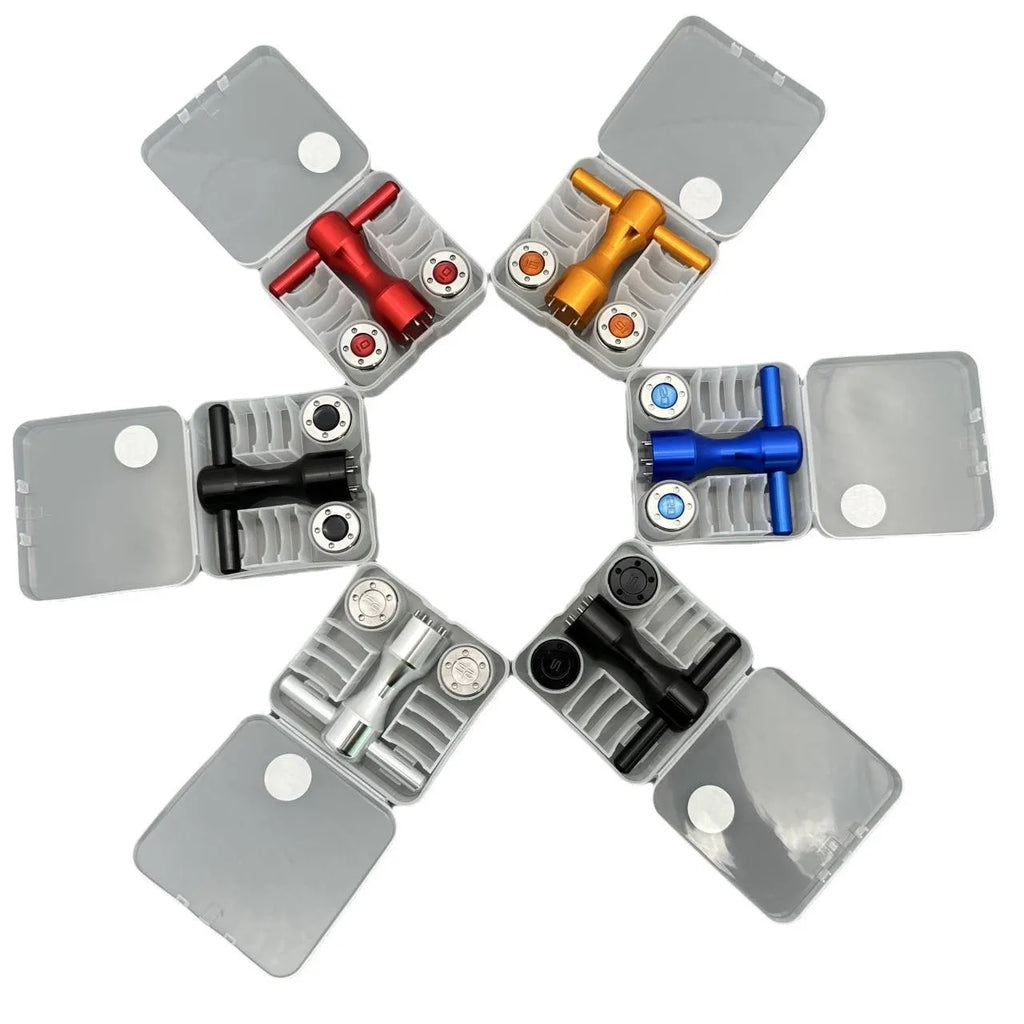 Big tooth red tungsten steel putter screw set with aluminium alloy wrench, nine weight options golf accessories