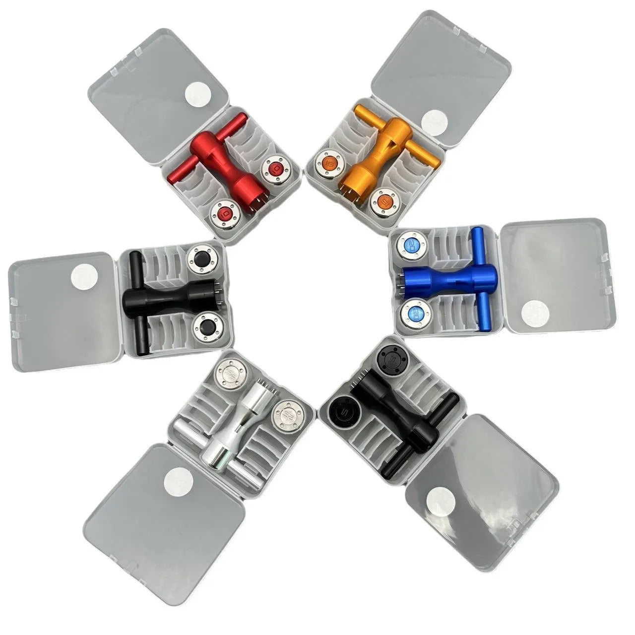 Big tooth red tungsten steel putter screw set with aluminium alloy wrench, nine weight options golf accessories