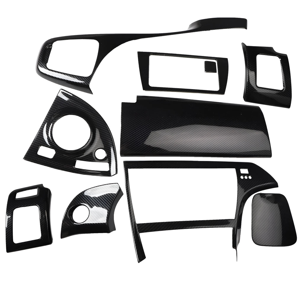 31-piece plastic interior car sticker set in three colour options for dashboard air vent and window panel trimming