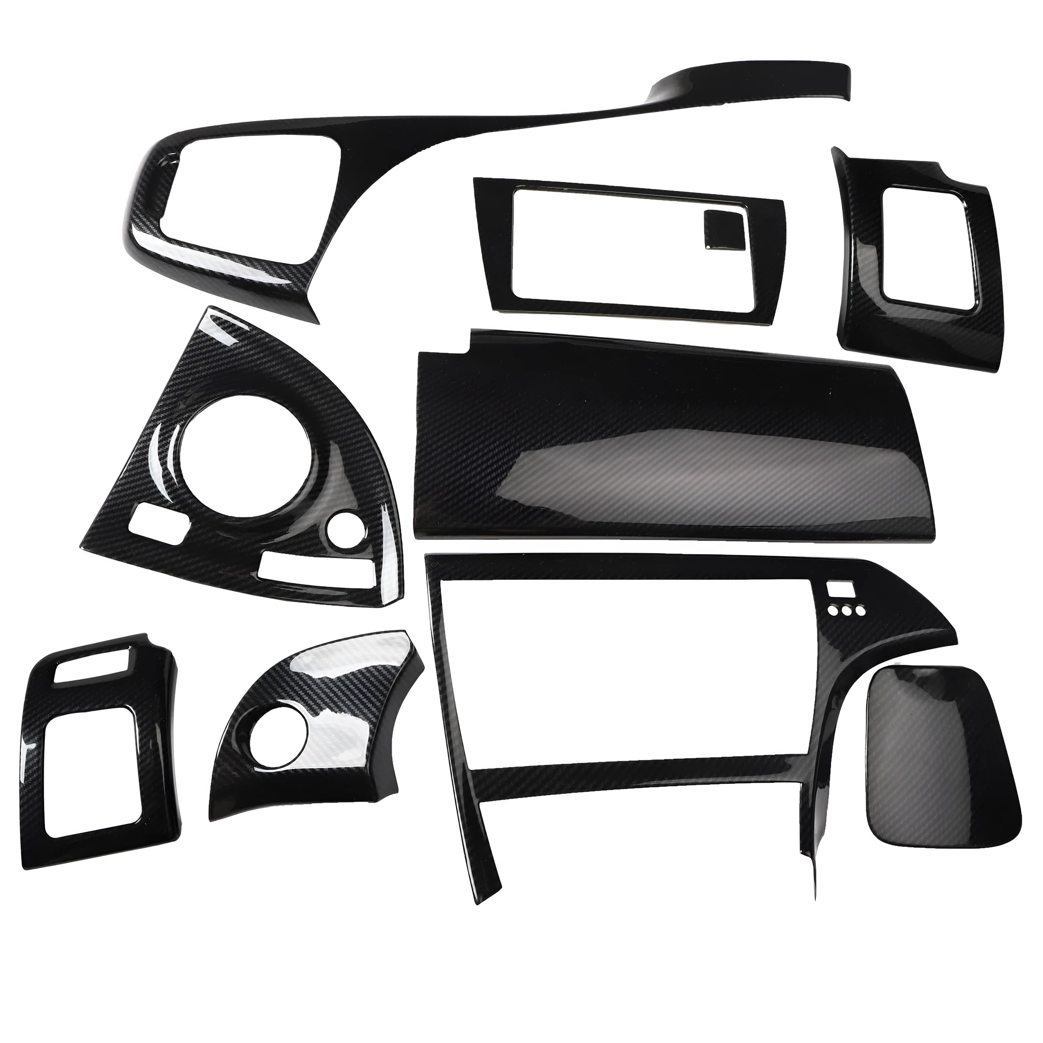 31-piece plastic interior car sticker set in three colour options for dashboard air vent and window panel trimming