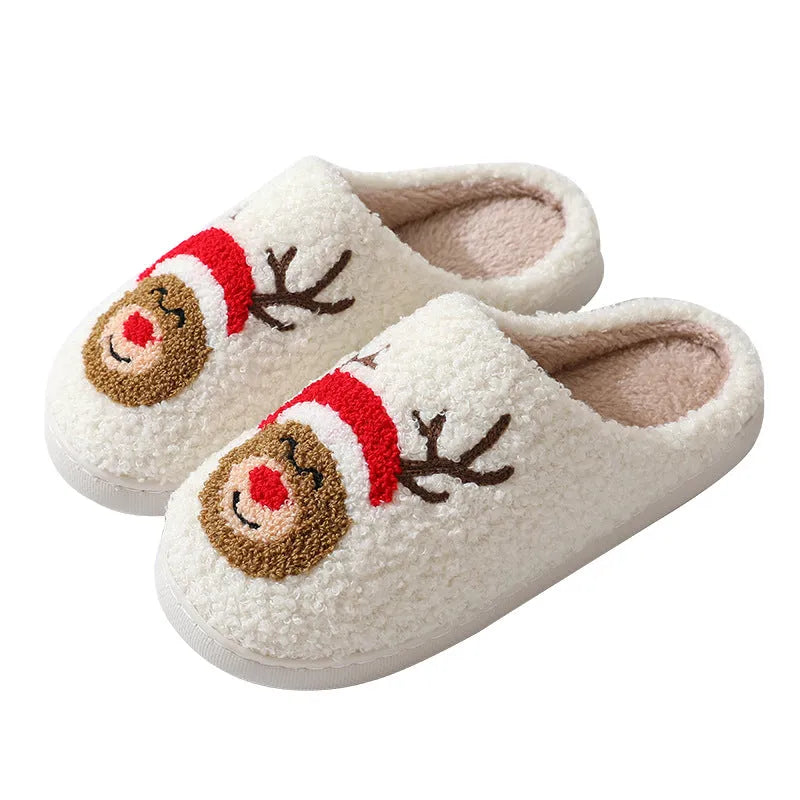 Christmas home slippers with suede upper and TPR sole, Santa Claus design, sizes 36or37 to 44or45