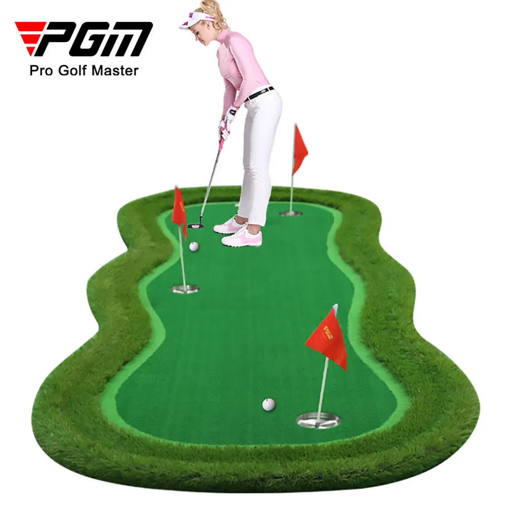 Green artificial turf golf putting mat, 1.5m x 3m indoor practice blanket for golf and ball games