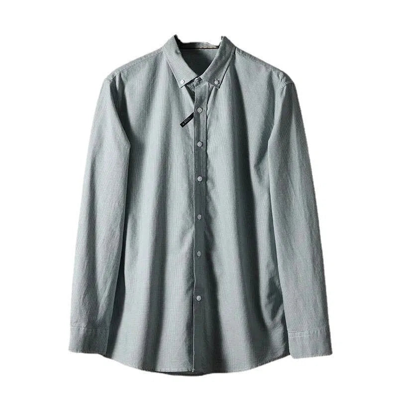 Men's washed cotton cardigan in solid colour with houndstooth pattern, available in green, khaki, red, sizes L to XXXXL