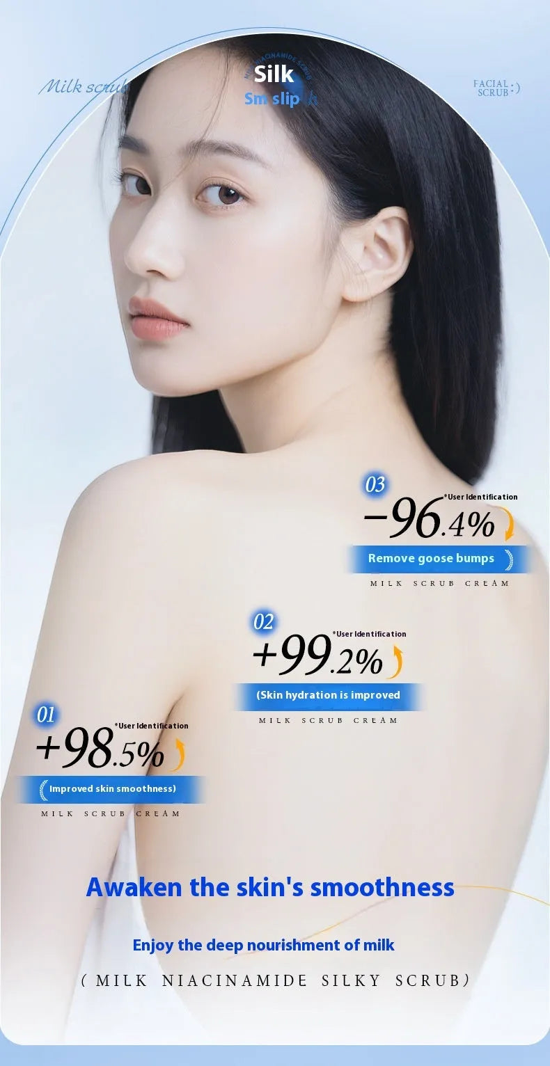 Milk nicotinamide facial scrub 250ml exfoliating cleanser for chicken skin and nourishing cleansing