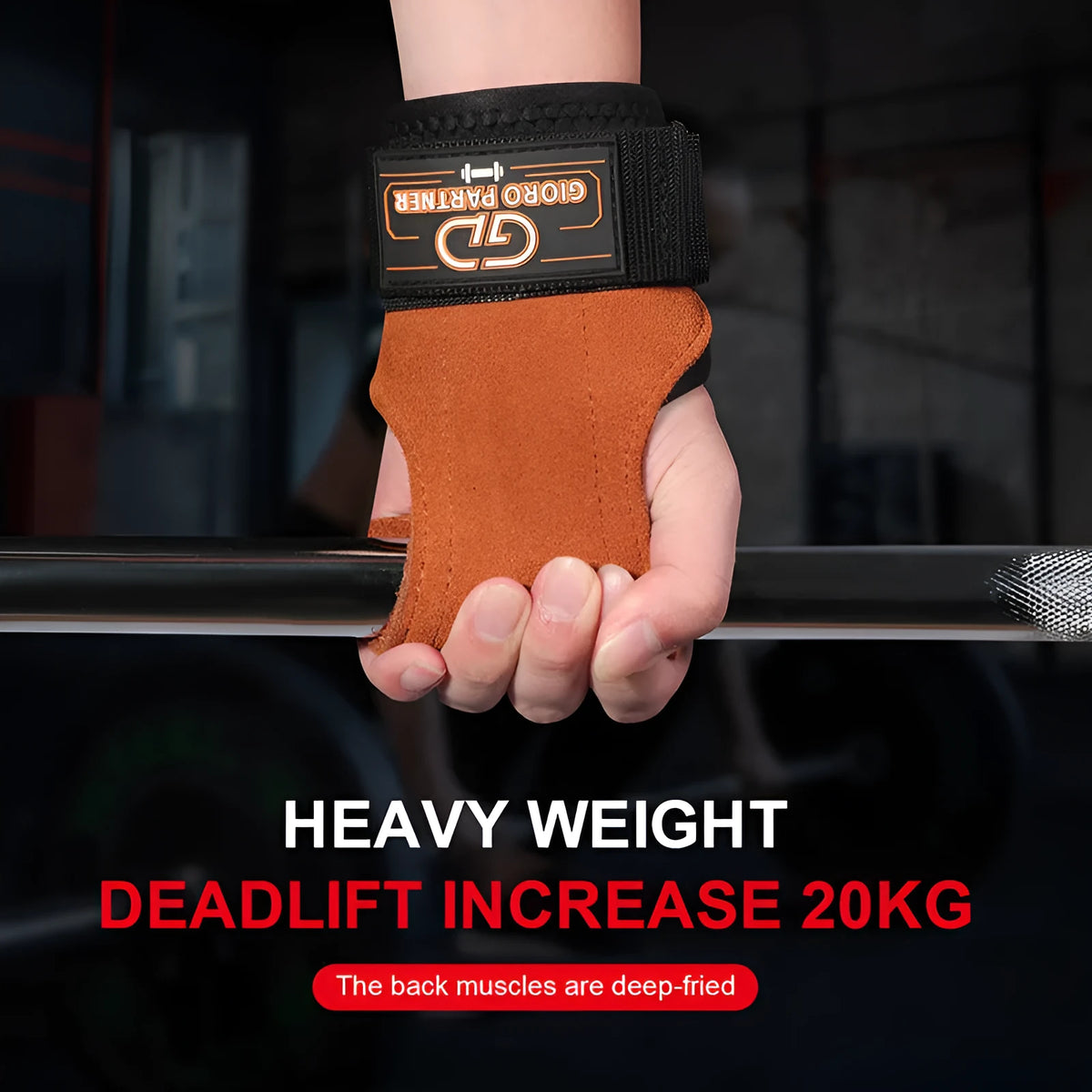 Pair of maroon cowhide palm protectors for fitness and weightlifting, non-slip leather hand guards for adults