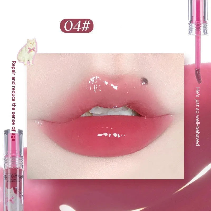 Women's honey lip gloss with mirror water light texture in sample colour