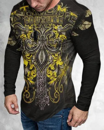 Men's 3D print graphic crew neck T-shirt in slim fit, polyester, cartoon pattern, size S to 6XL