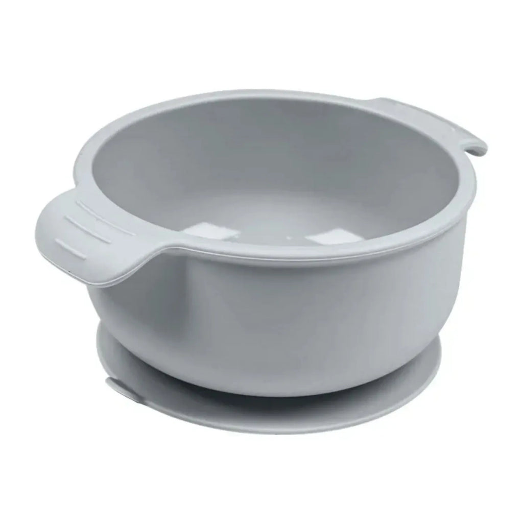 Silicone pet bowl with suction cup base in blue colour for dogs and cats