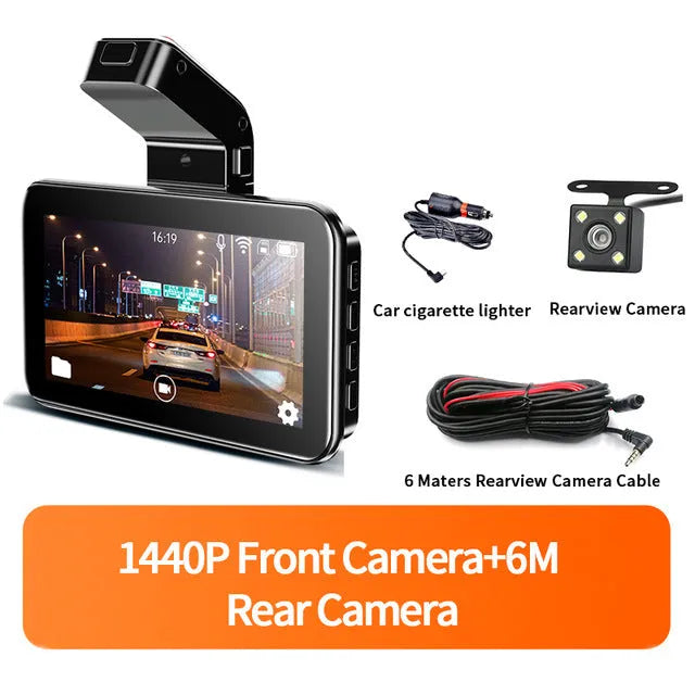 3-inch HD car DVR dashboard camera with double lens front and back recording capability