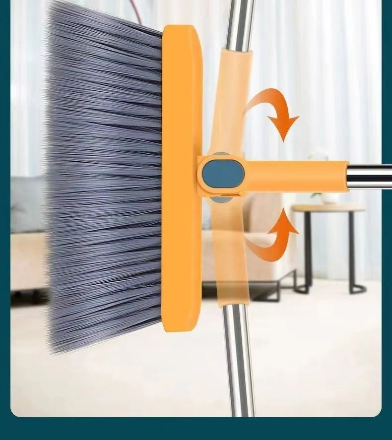 Household folding broom combo suit with dustpan in PP PET material, available in Blue, Orange, Black, or Grey
