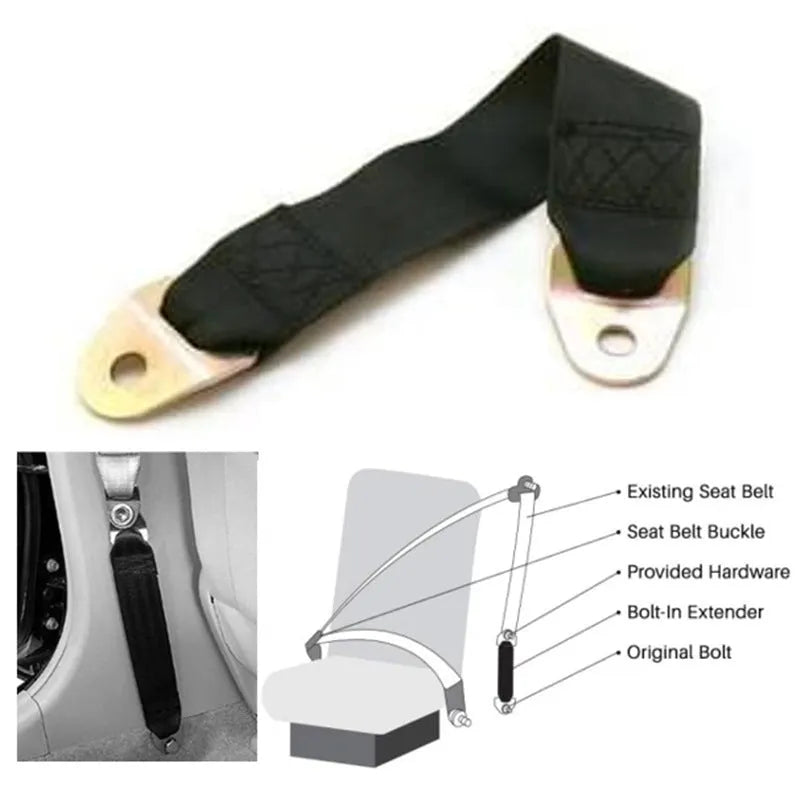 Electric door limit fixing strap with universal vehicle compatibility and mounting hardware