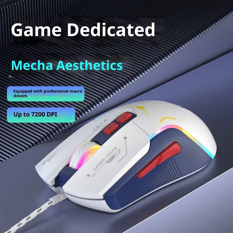 Wired gaming mouse in black with optical sensor, 128x68x45mm dimensions and 1.5m cable